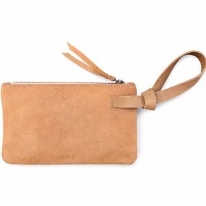 ABLE‎ Rachel Nubuck Leather Wristlet Clutch Sand Tan